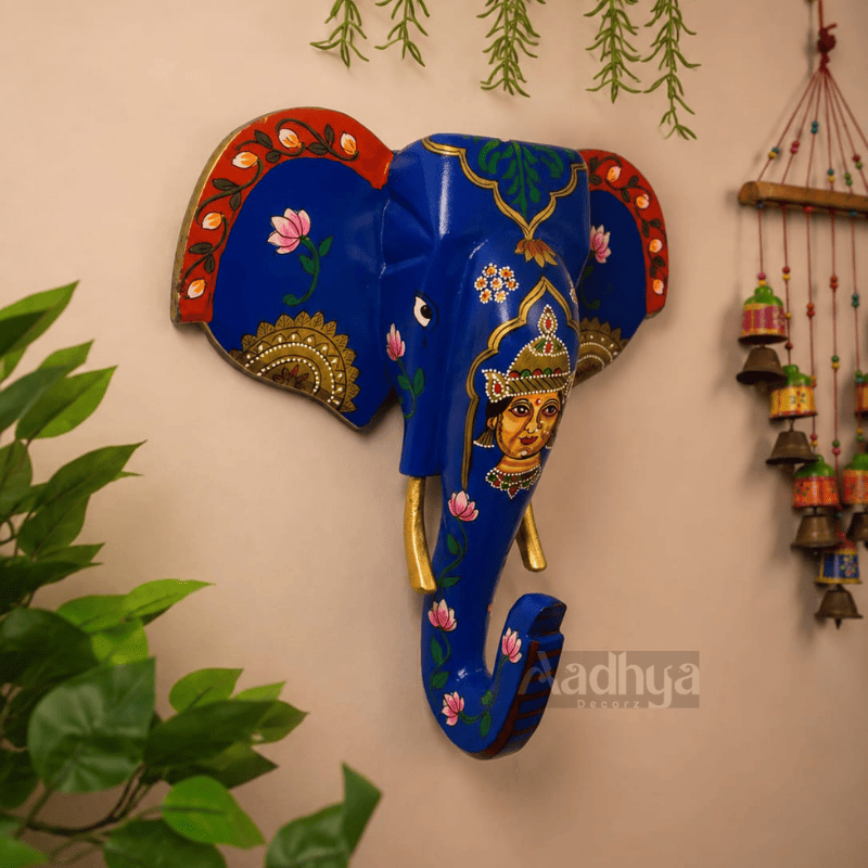 Handpainted Elephant Head Wall Art - Image 4