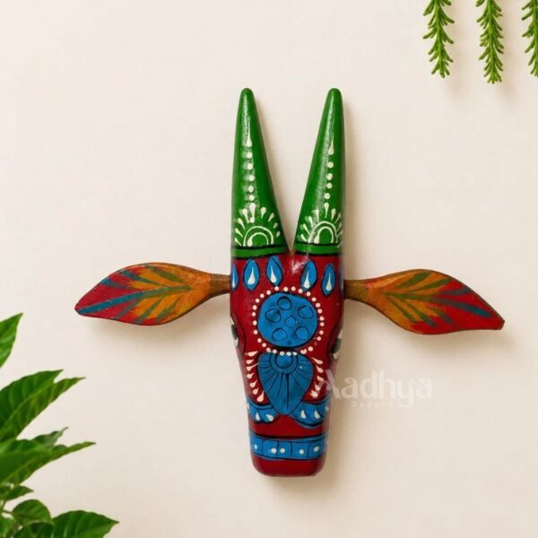 Wooden Handcrafted and Handpainted Cow Head