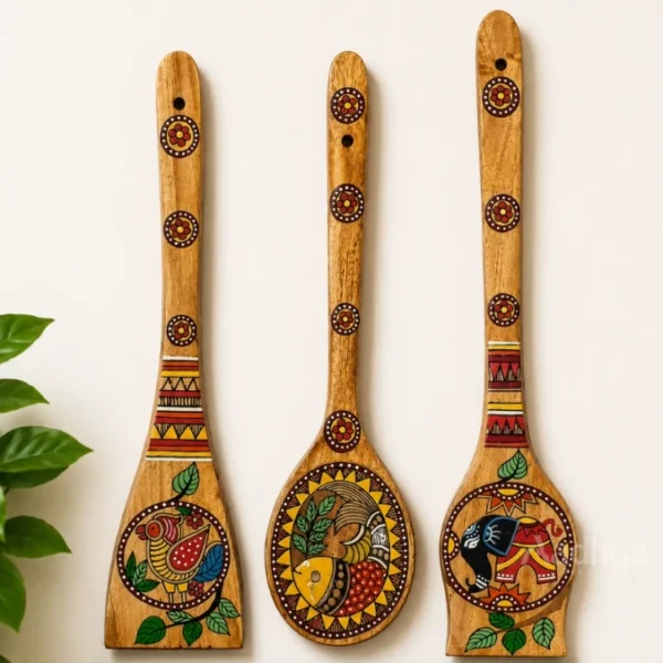 Handpainted Wooden Spatula- Madhubani Art Wood FInish